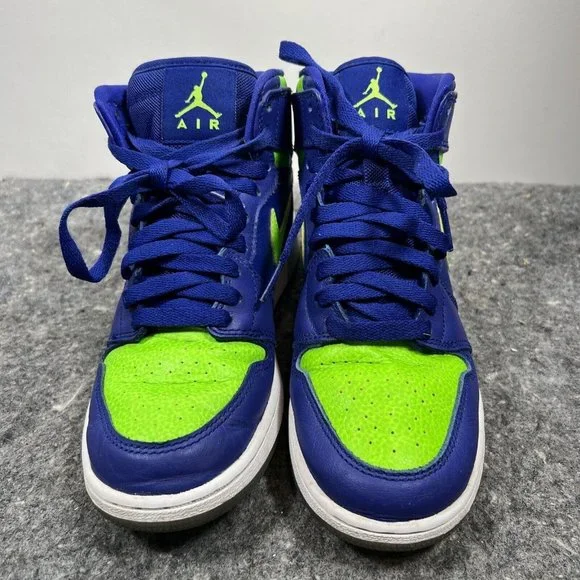 Nike Air Jordan 1 Retro High PS Kids Concord Electric Green Blue 705300-407 4.5Y - Picture 3 of 16